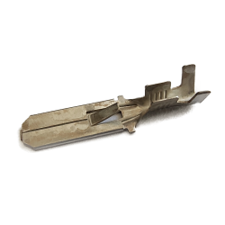 Flat plug, uninsulated with locking tongue