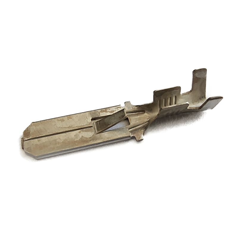 Flat plug, uninsulated with locking tongue