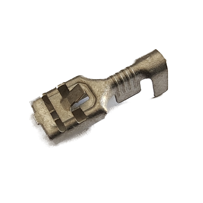 Flat plug sleeve, uninsulated with locking tab